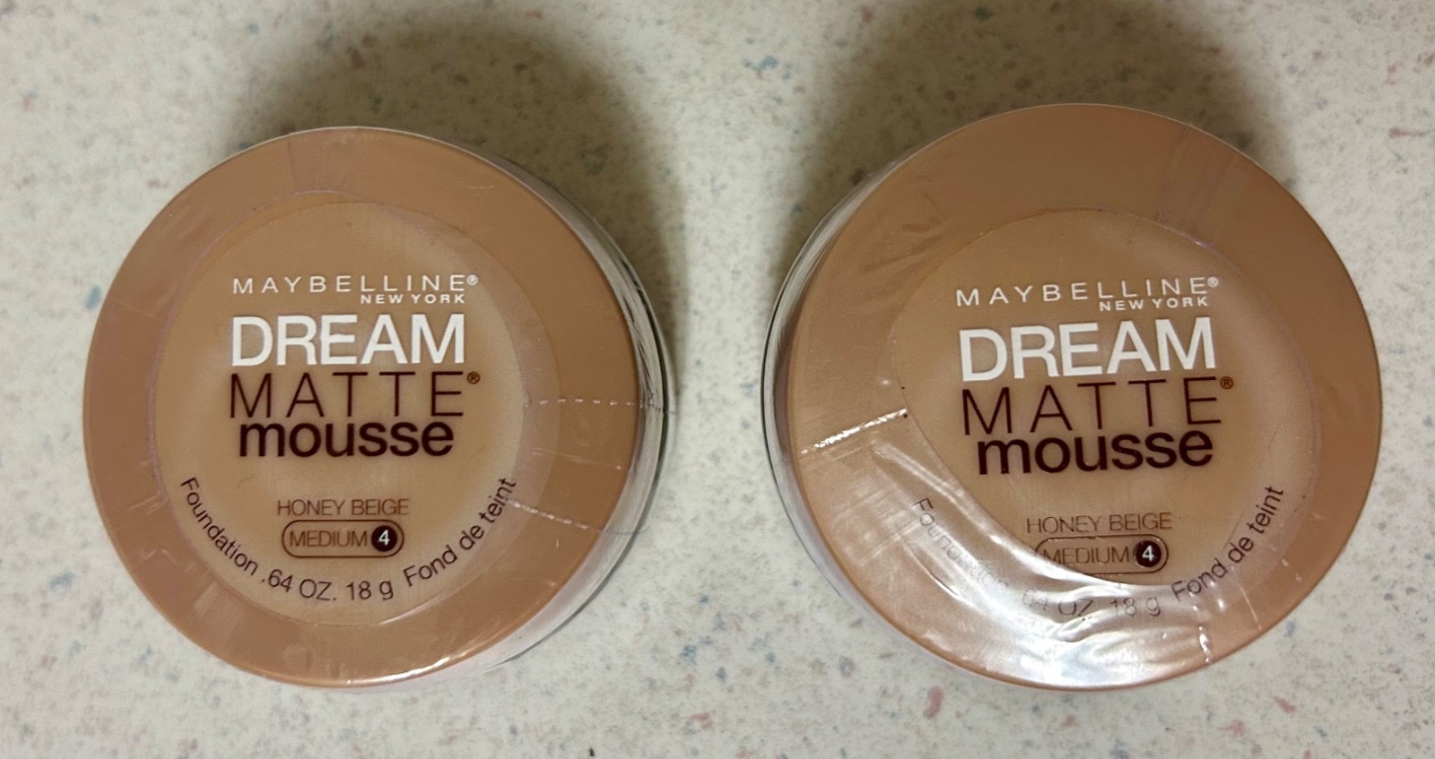 2x Maybelline Dream Matte Mousse Foundation HONEY BEIGE Medium 4 – New Sealed