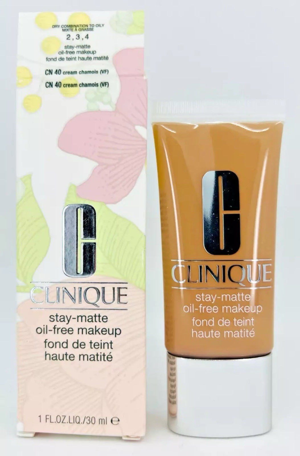 Clinique Stay-Matte Oil-Free Makeup Shade CN 40 CREAM CHAMOIS (VF) 1oz / 30ml