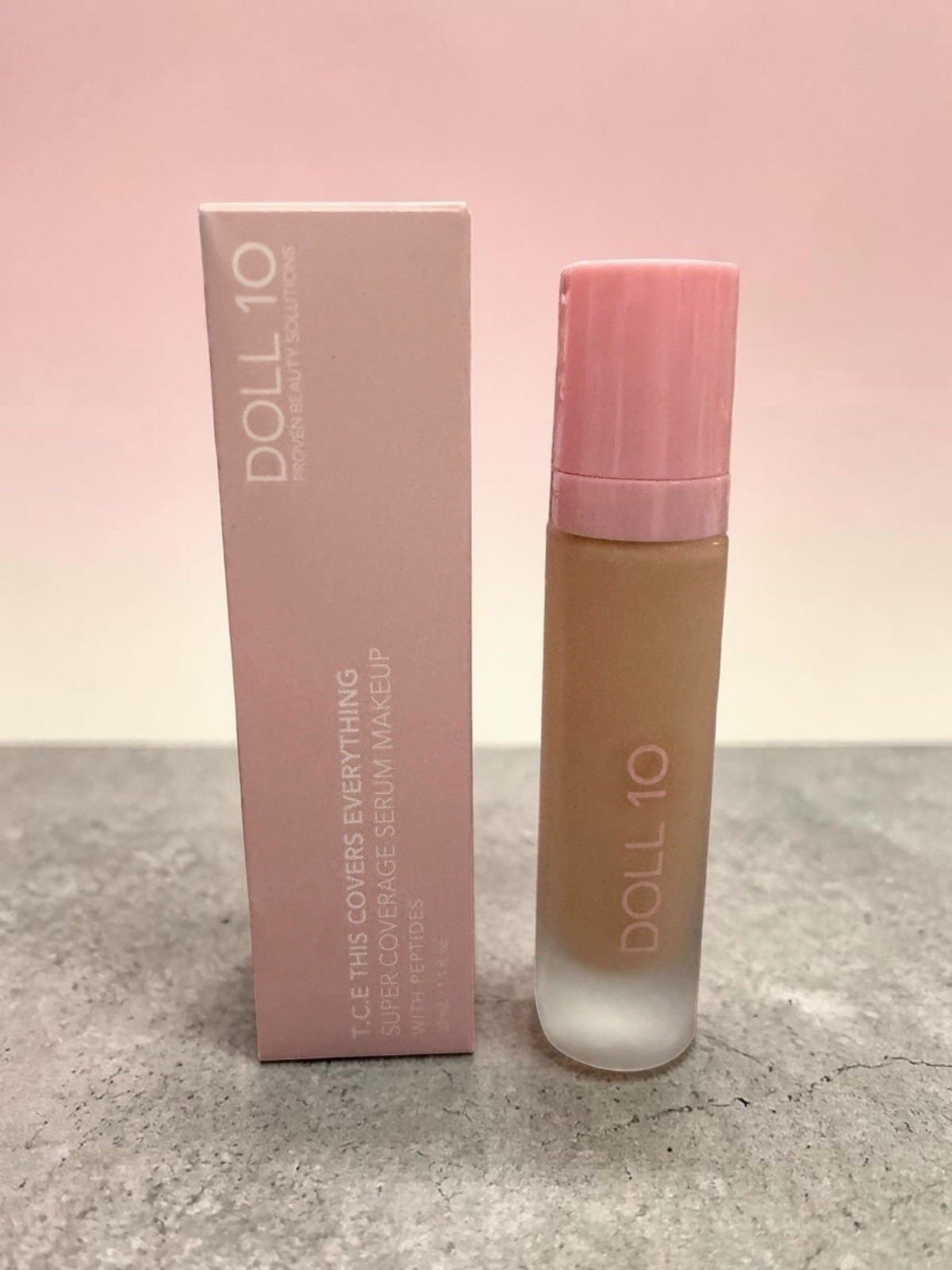 NIB~ Doll 10 T.C.E. Super Coverage Serum MEDIUM Peptide Everything Foundation