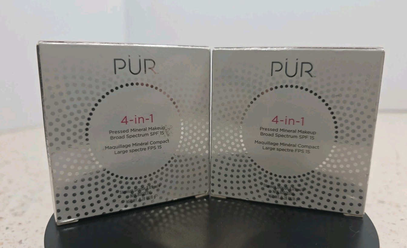 PUR 4-in-1 Pressed Mineral Makeup SPF 15 Chestnut DPN2 0.28 oz Lot Of 2 New
