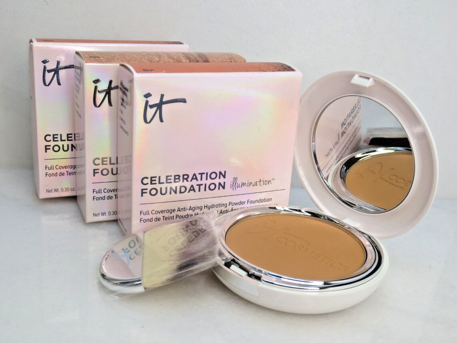 IT COSMETICS CELEBRATION FOUNDATION ILLUMINATION RICH 0.30 OZ LOT OF 3