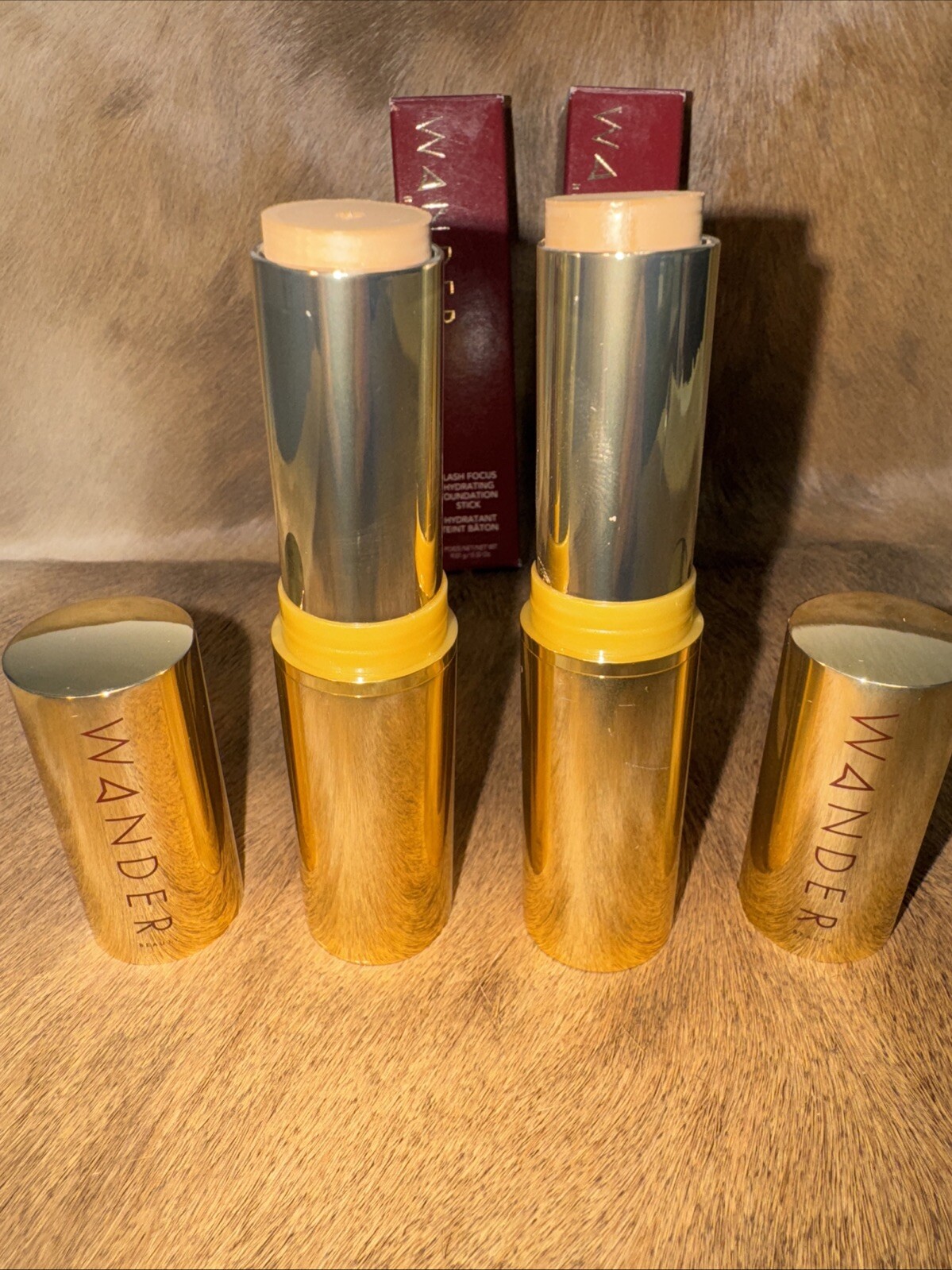 2 X Wander Beauty Foundation Hydrating Golden Medium Focus Sz .32oz Set Of 2 New