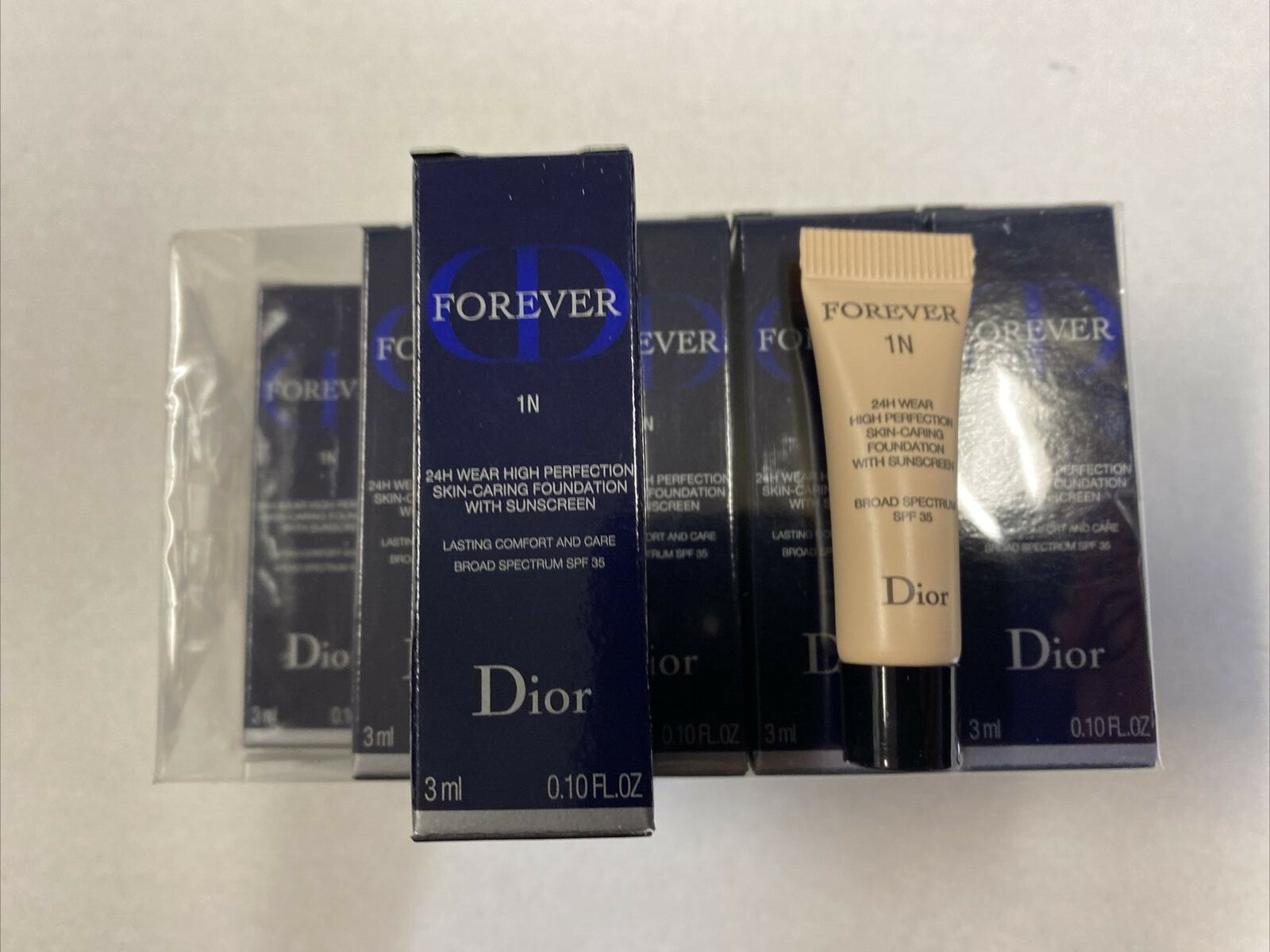 ( 5 TUBES ) Forever by Dior 1N Neutral Foundation 3ml Mini 0.10 oz