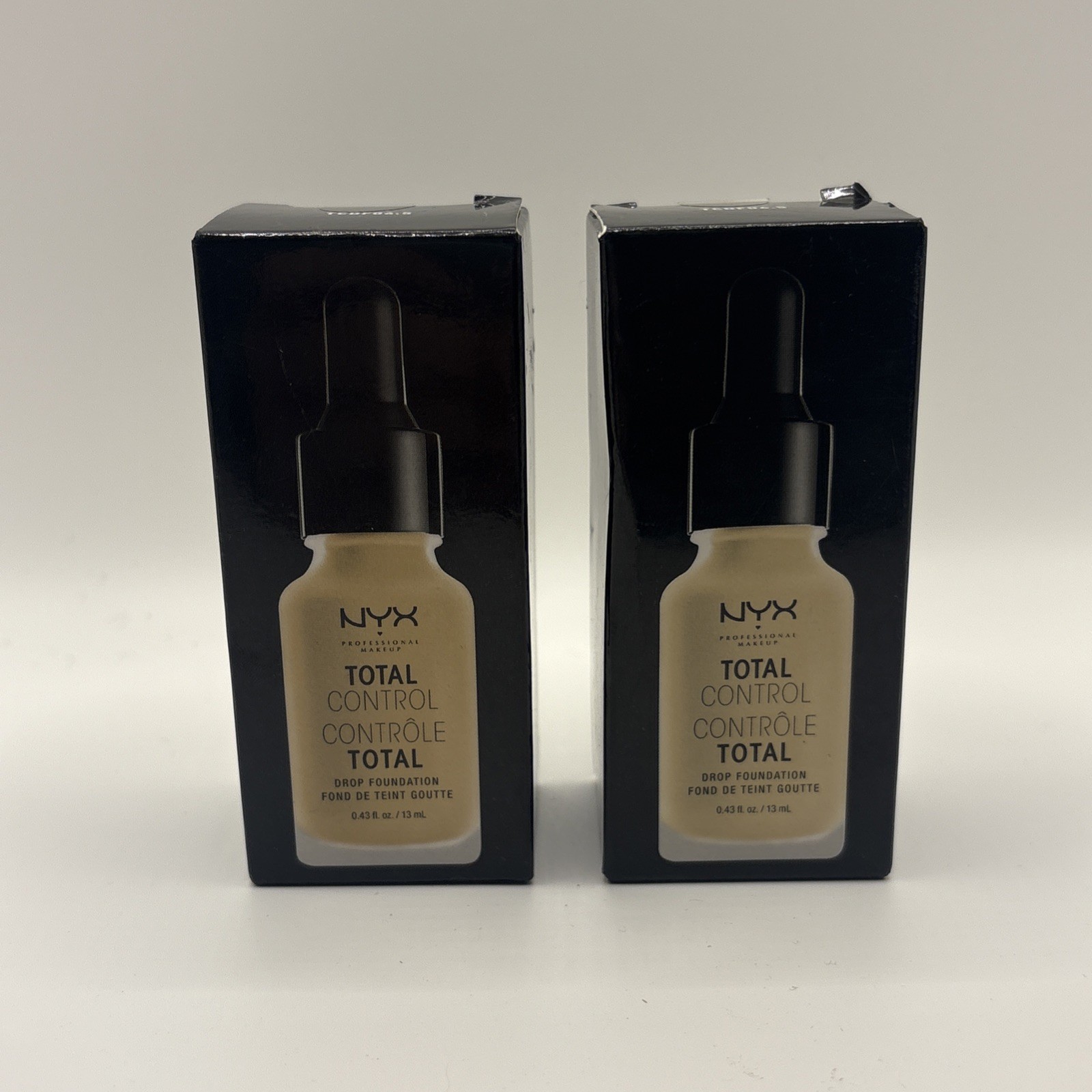 2X NYX Total Control Drop Foundation TCDF06.5 Nude 0.43 oz New Sealed