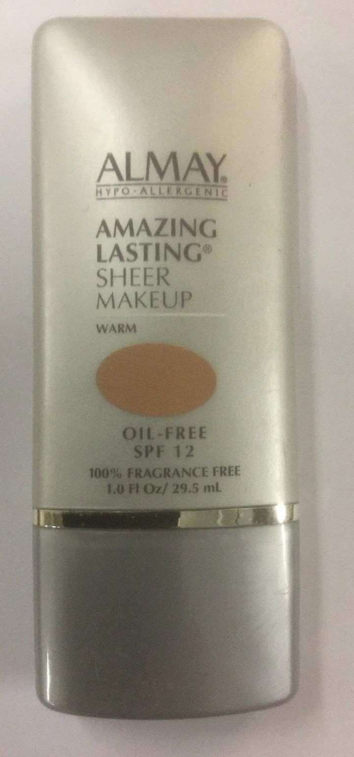 ALMAY AMAZING LASTING SHEER MAKEUP SPF 12 (WARM) 1.0 FL Oz OIL & FRAGRANCE FREE