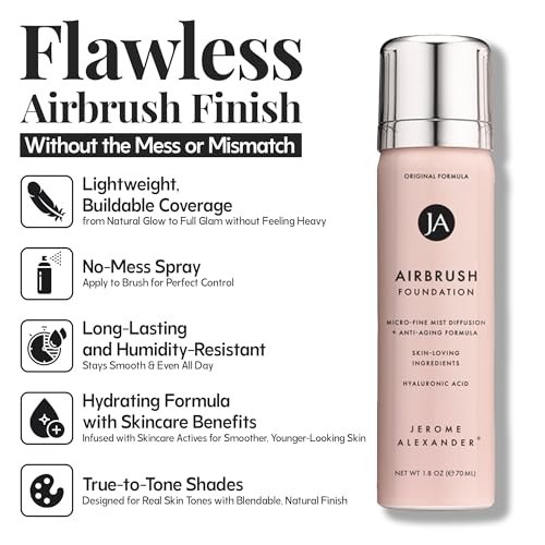 Airbrush Foundation Set – 3pc Makeup Kit with Primer, Foundation & Kabuki Brush
