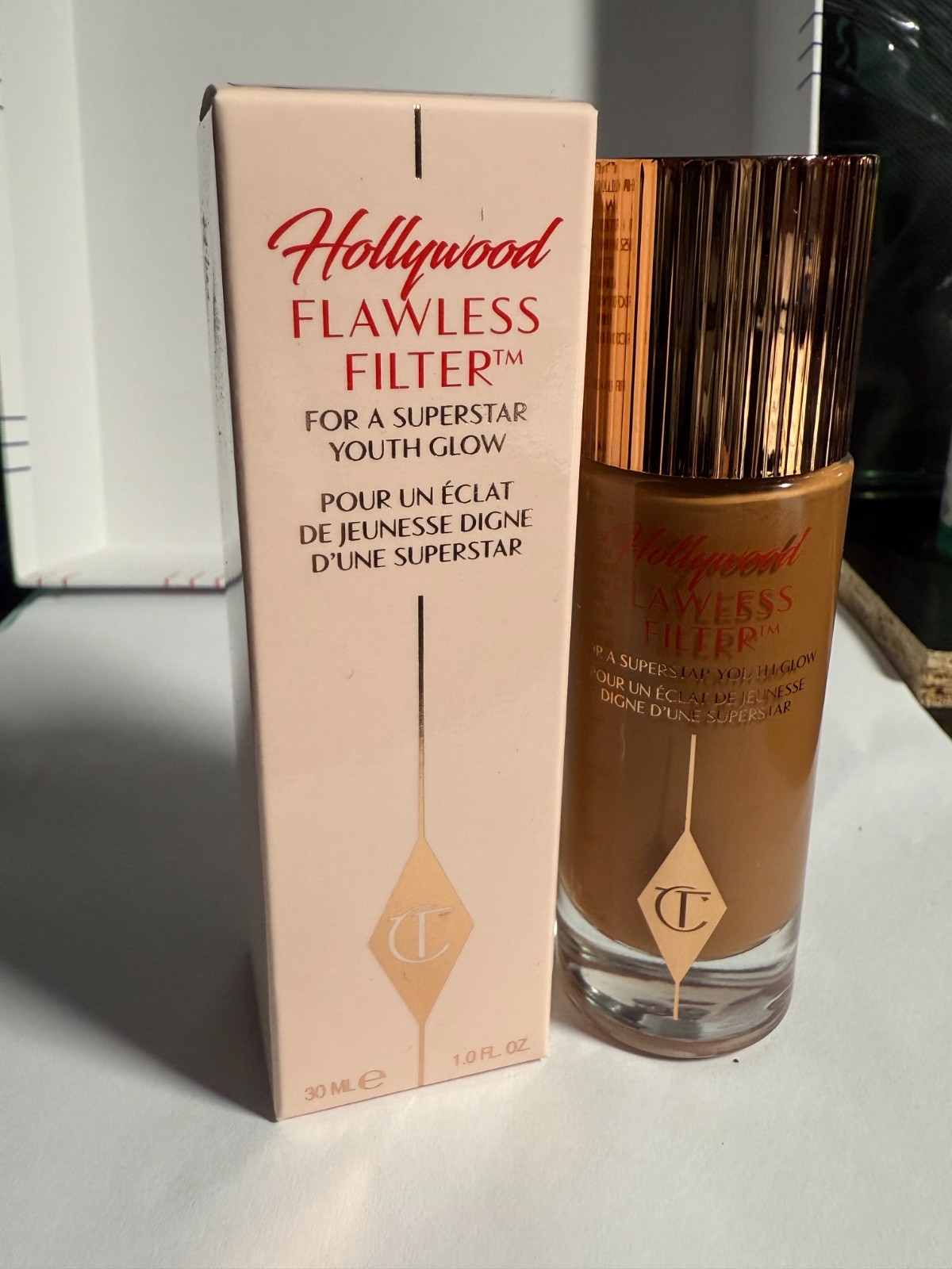 Charlotte Tilbury Hollywood Flawless Filter Youth Glow Foundation, 6.5 DEEP, NIB