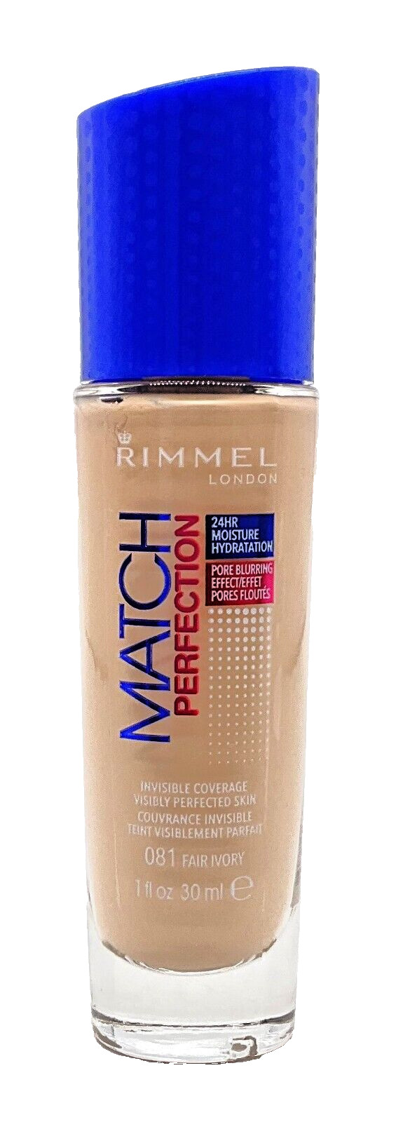 Rimmel London Match Perfection Foundation 1 oz – 081 Fair Ivory NEW Authentic