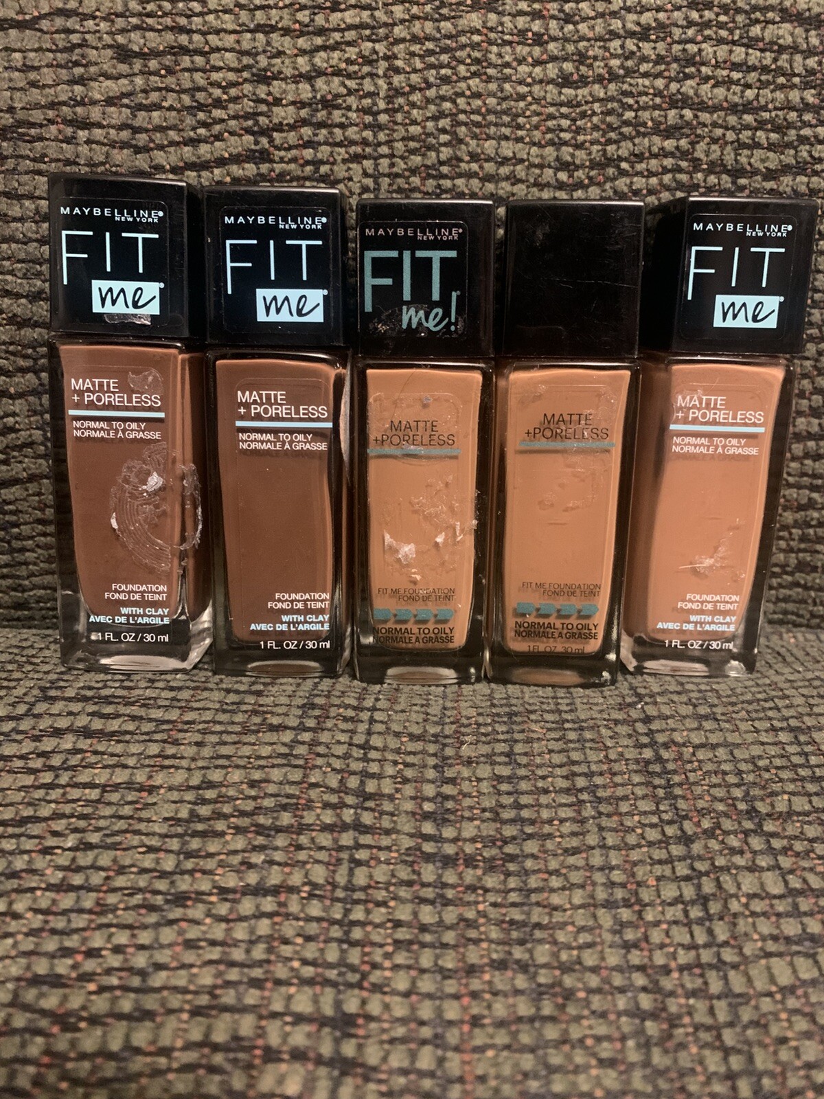 5 PK: Maybelline Fit Me Matte + Poreless Foundation #362×2, #375×2, #358×1