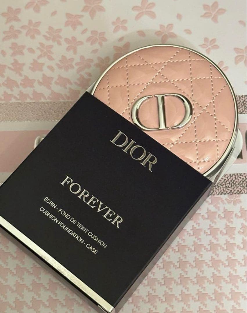 Dior Cushion Fan Case Pink Cannage Limited Christmas Cosmetic Accessory