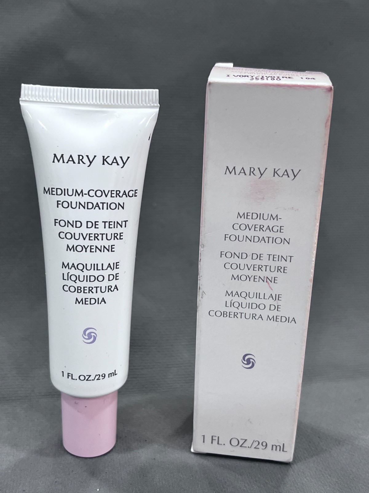 MARY KAY Medium Coverage Foundation, Ivory 104, Normal to Oily Skin, Pink Cap