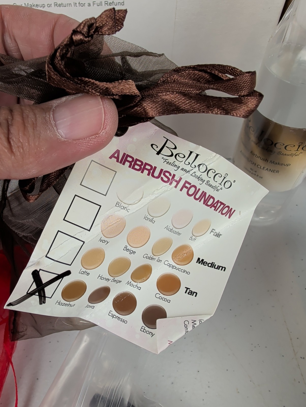 Belloccio AIRBRUSH Dark Complexion FOUNDATION MAKEUP SYSTEM Compressor Blush Kit