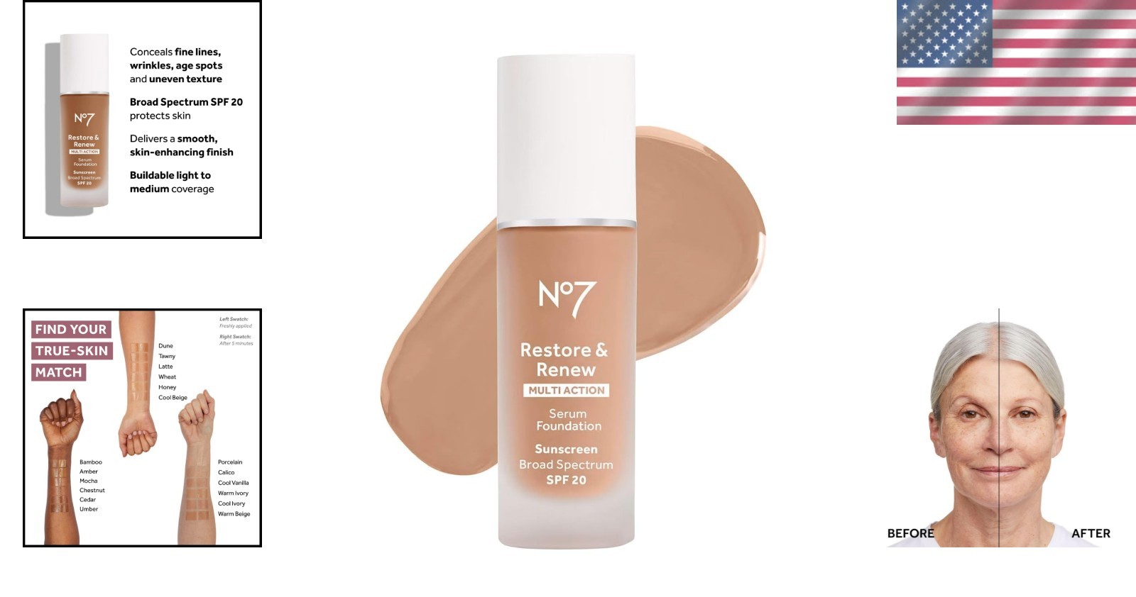 Lightweight Multi-Action Serum Foundation – Warm Beige – Brightening & SPF 20