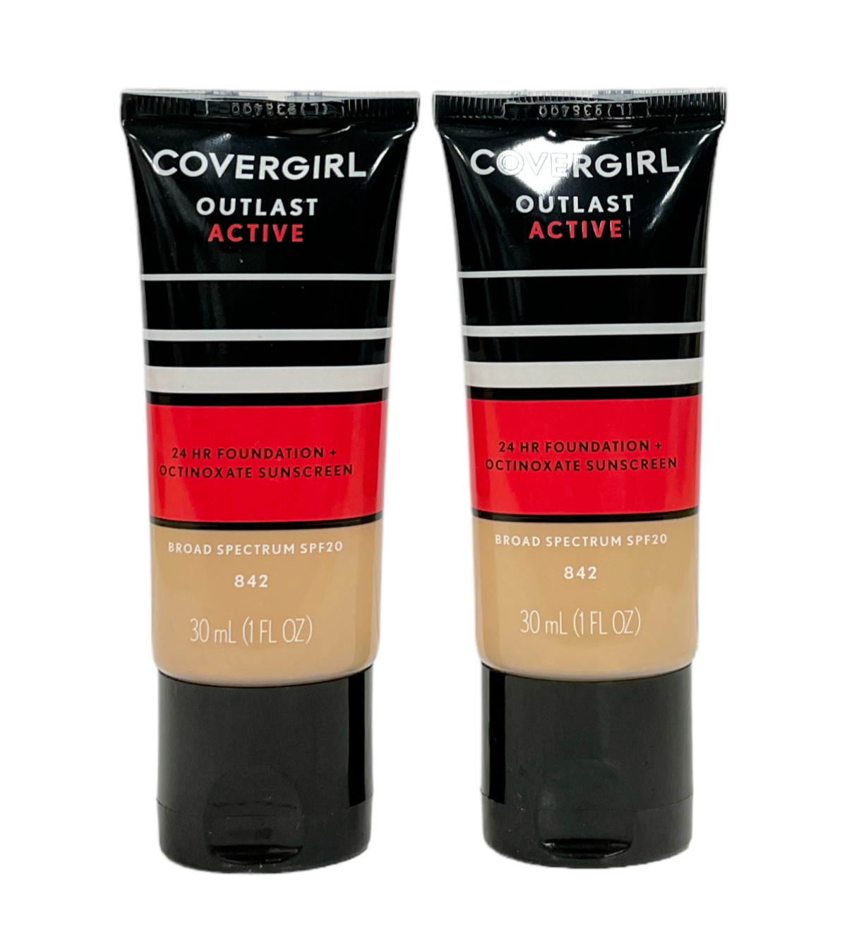 CoverGirl Outlast Active 24Hr Foundation SPF20 (30mL | 842 MediumB) NEW LOT OF 2