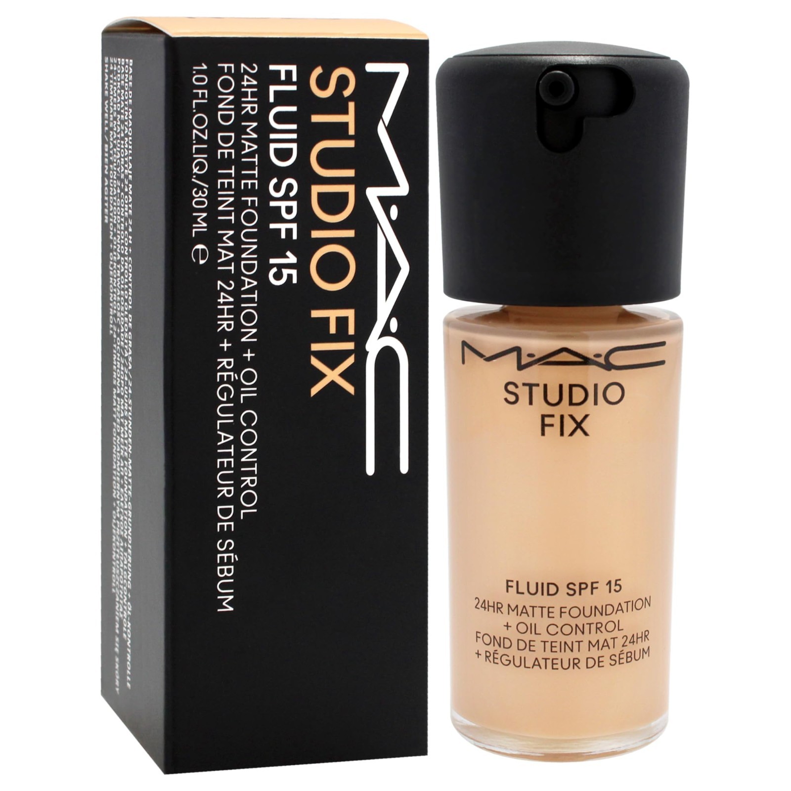 MAC NC25 STUDIO FIX FLUID SPF 15 24HR Matte Foundation+Oil Control Full Size NIB