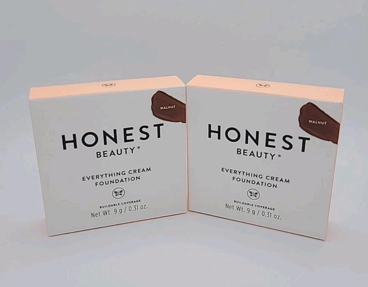 NEW! 2x Honest Beauty Everything Cream Foundation Compact Walnut 0.31 oz Sealed