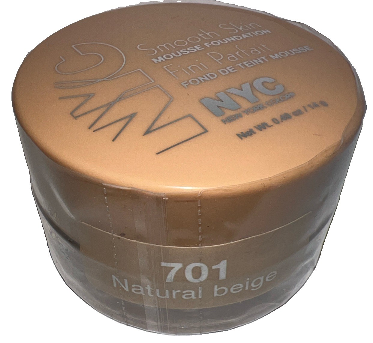 1- NYC New York Color Smooth Skin Mousse Foundation #701 NATURAL BEIGE -New/RARE