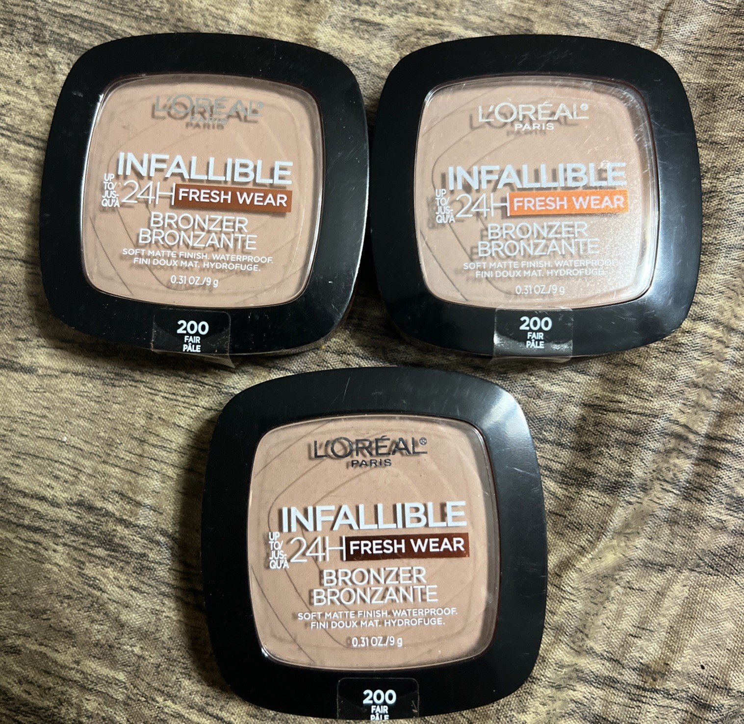 3-LOREAL INFALLIBLE 24hr FRESH WEAR SOFT MATTE BRONZER 200 Fair Brand New Item