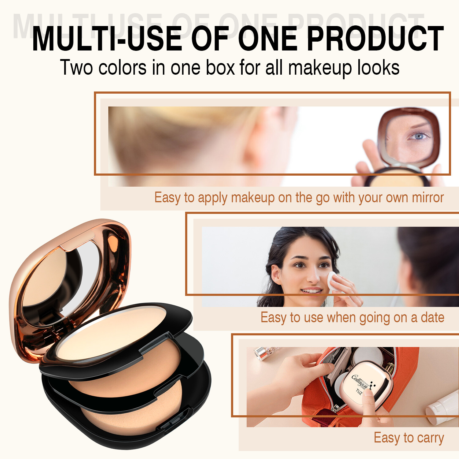 Double-Layer Pressed Powder Foundation – Strong Coverage & Long-Lasting Wear USA