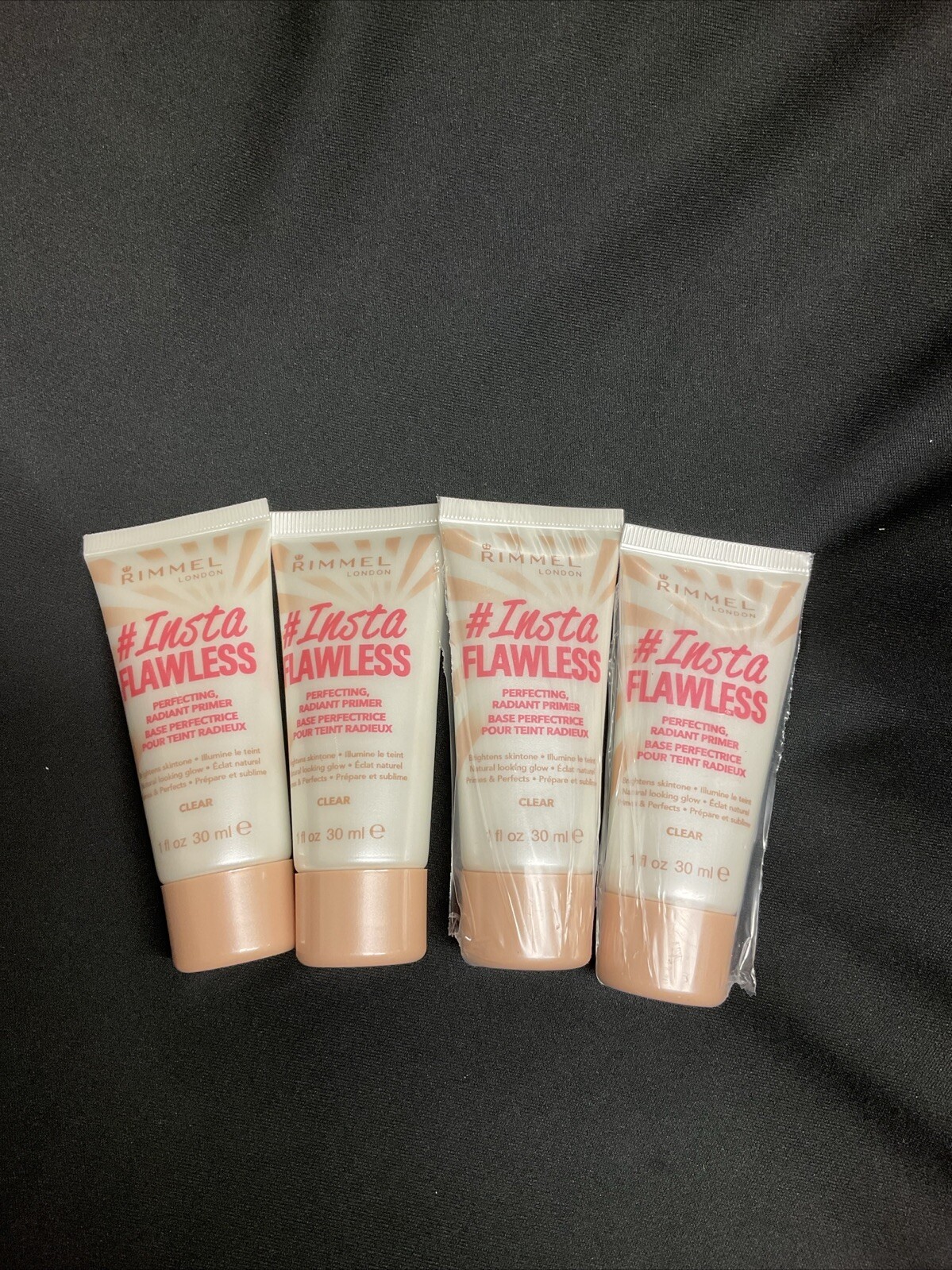 Lot Of 4 Rimmel London Insta Flawless Perfecting Radiant Primer Clear 1 Oz
