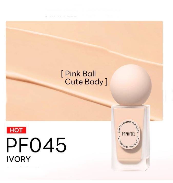 PAPA FEEL Poreless Foundation Cream Matte 24-Hour Long-Lasting SPF30 PA++++ 30ml