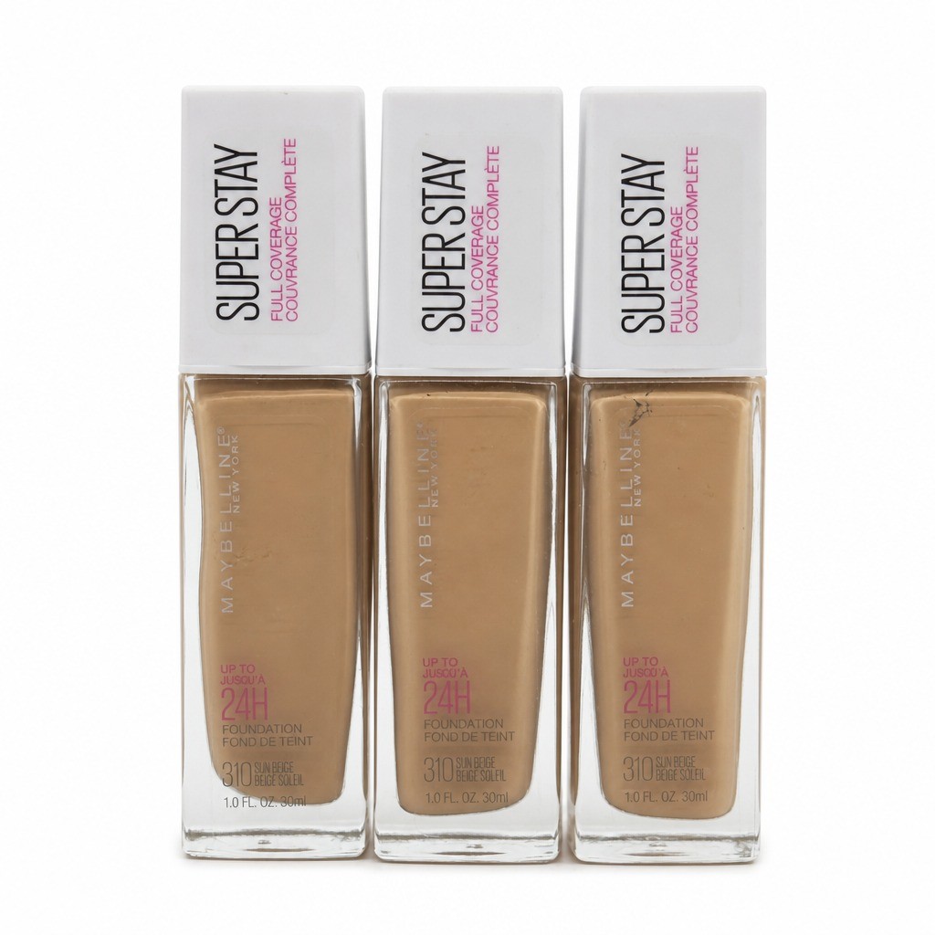 Maybelline Super Stay Liquid Foundation 310 Sun Beige Full Coverage 3pk