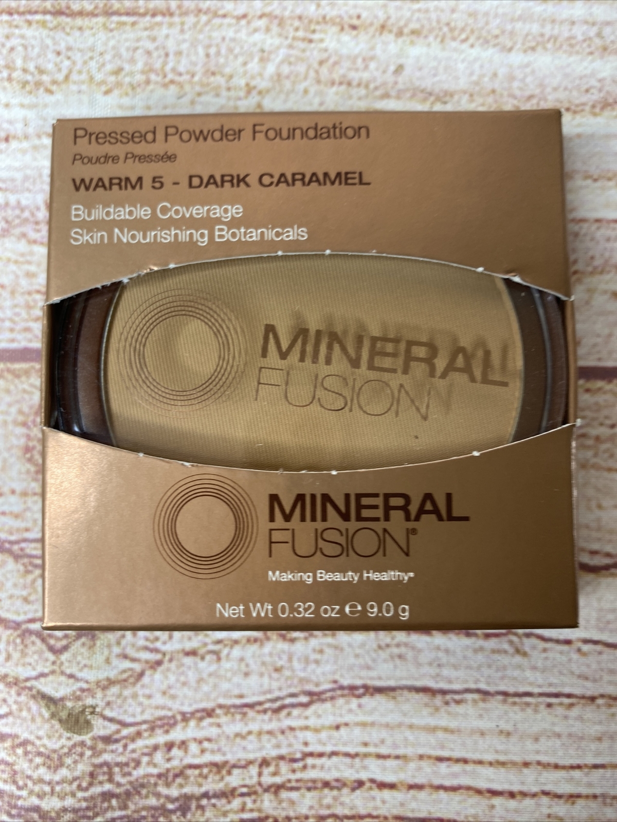 Mineral Fusion Pressed Powder Foundation Warm 5 Dark Caramel 0.32oz Buildable