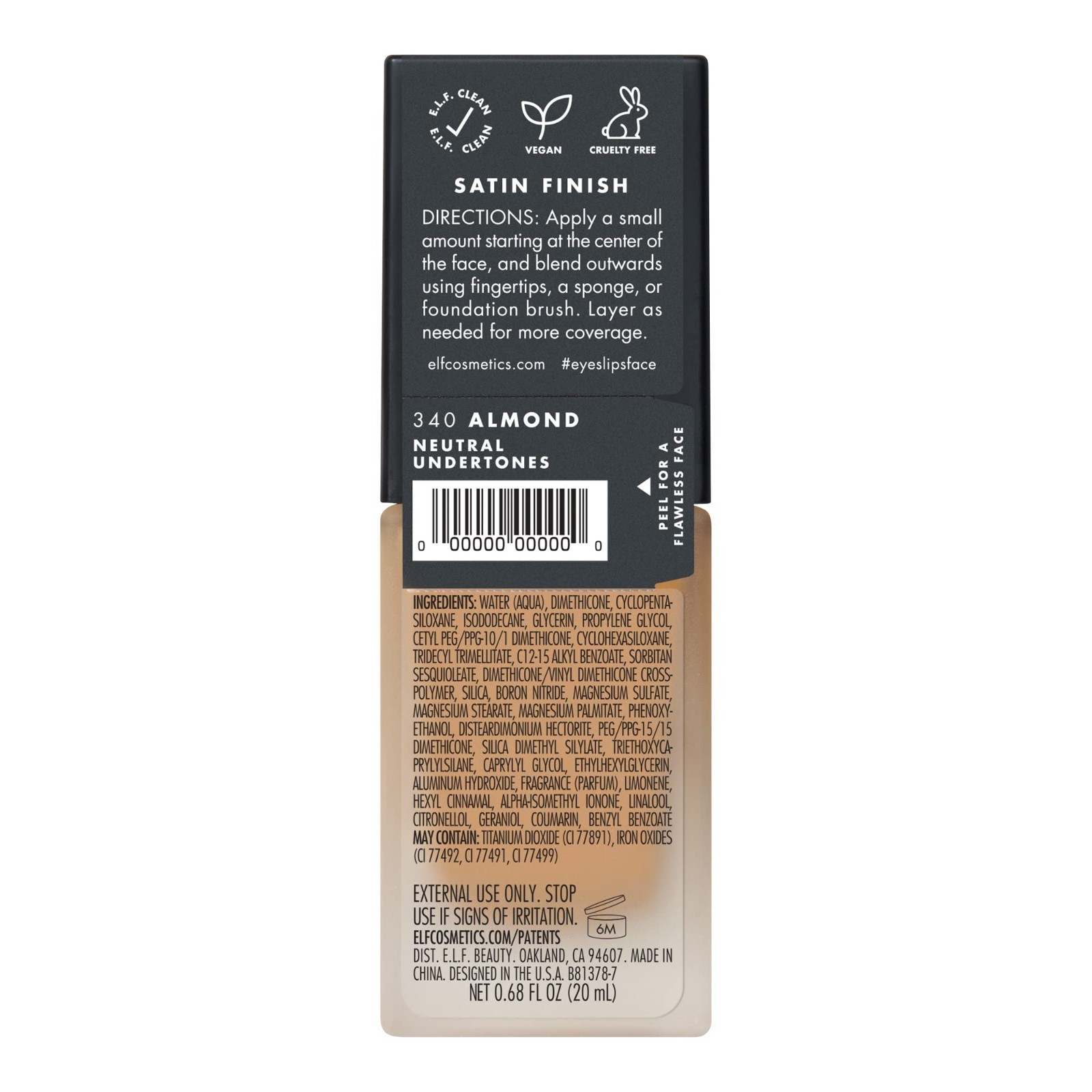 Lightweight Medium Coverage Foundation, Semi-Matte Finish, Vegan, Cruelty-Free,