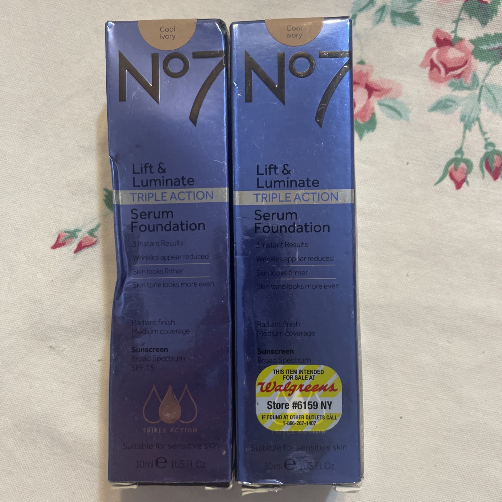 No7 Lift&Luminate COOL IVORY Triple Action Serum Foundation NOS READ SEE EXP