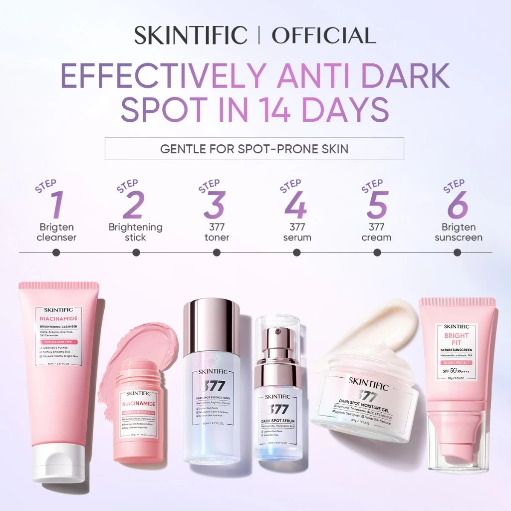 6Pcs Skincare Set Brightening Anti dark spot Glowing+Moisturizer+Sunscreen+Serum