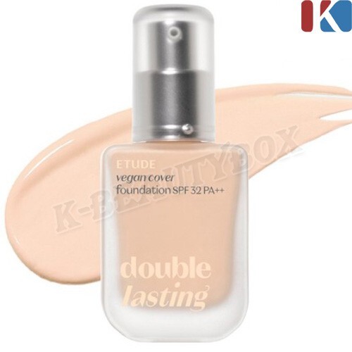 ETUDE Double Lasting Cover Foundation 30g VEGAN Foundation Korea Makeup 4Colors