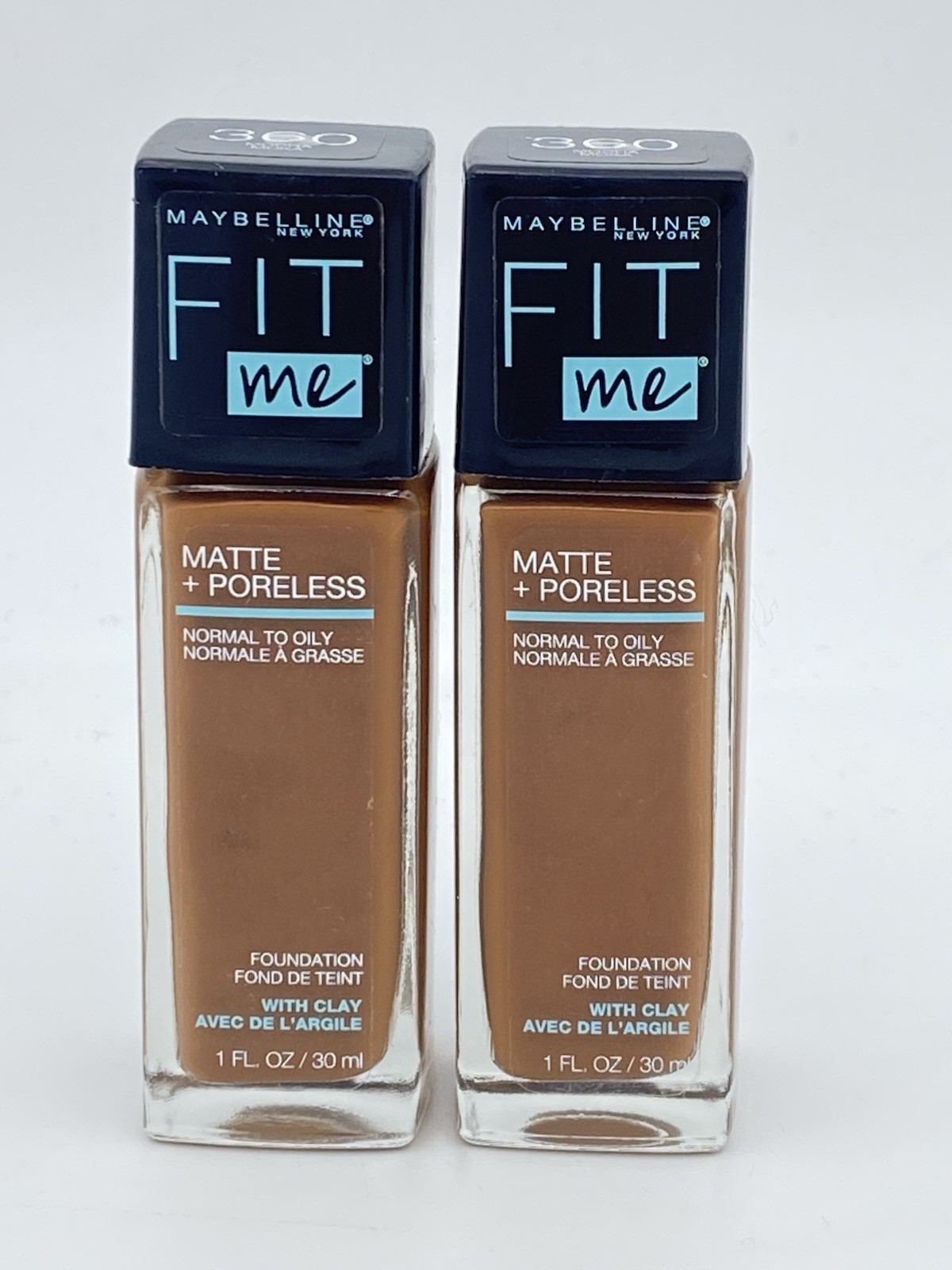 2-Pack MAYBELLINE FIT ME FOUNDATION MATTE + PORELESS 1 oz Shade #360 Mocha