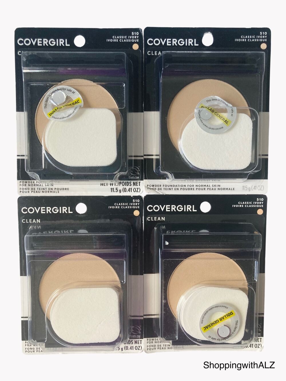 NEW LOT 4 Covergirl Clean Powder Foundation Normal Skin Classic Ivory #510