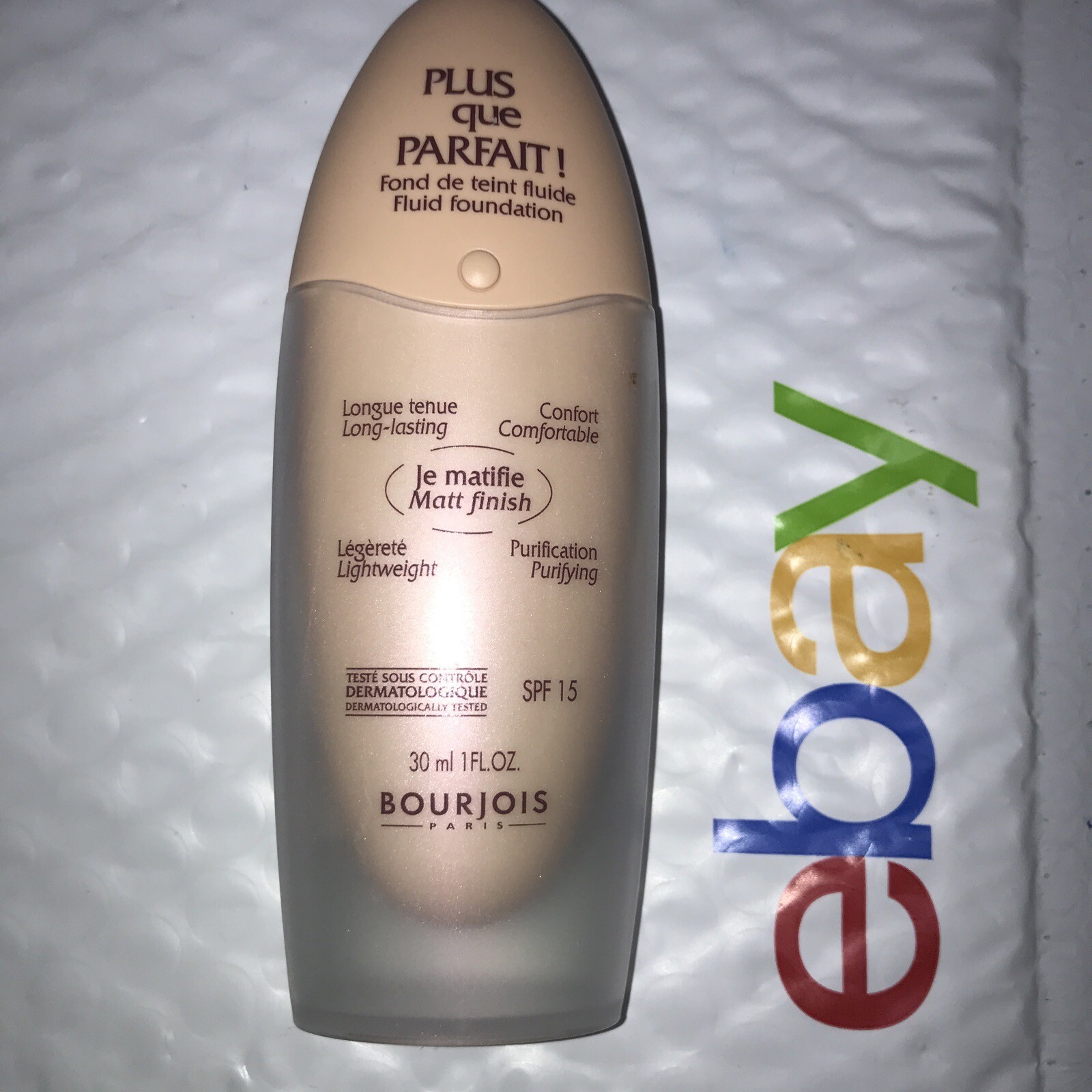 BOURJOIS FLUID FOUNDATION SPF 15 MATT FINISH 15 PRALINE sealed NWOB