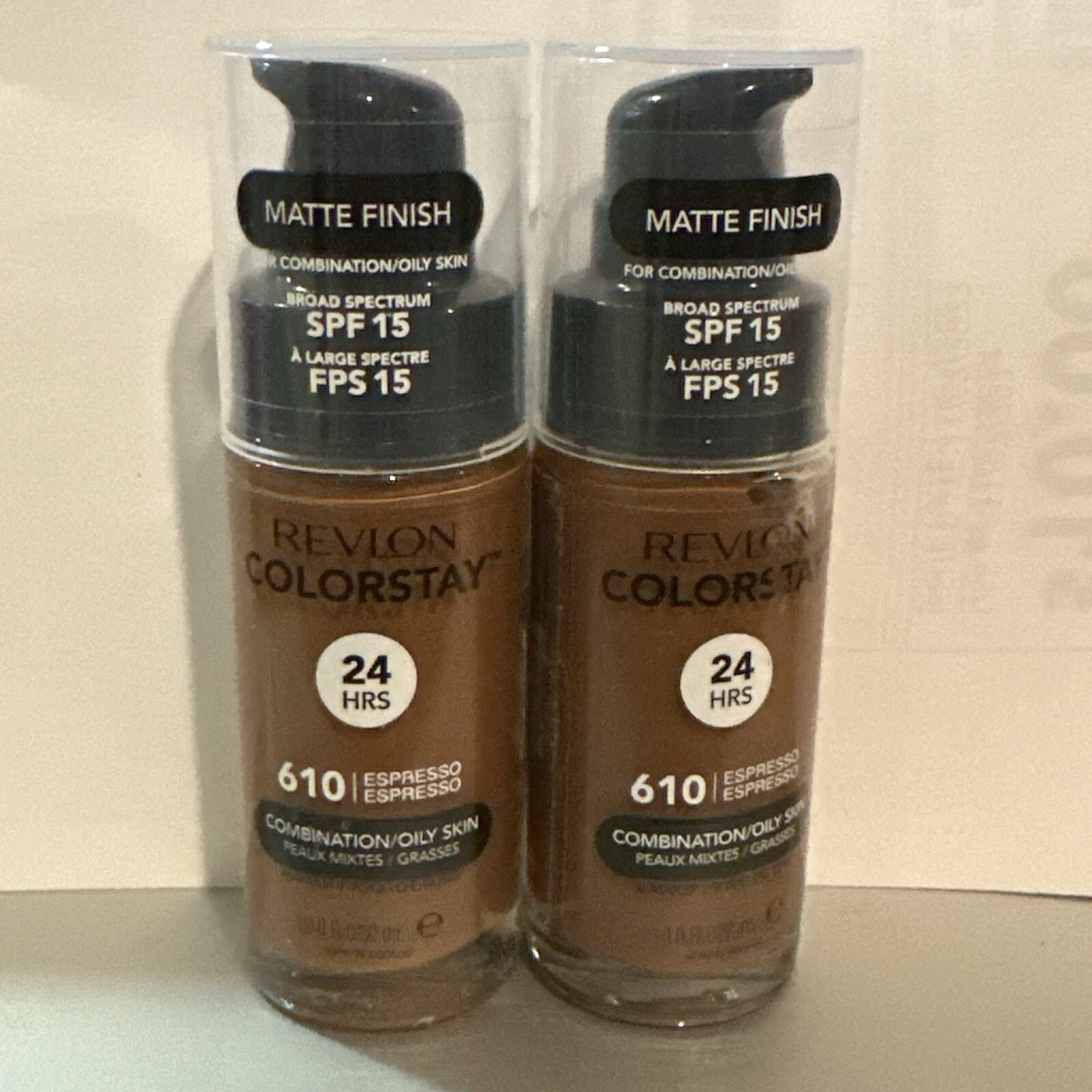 2PK Revlon Colorstay Foundation 24hrs Matte Finish #610 Espresso 1oz Ea.