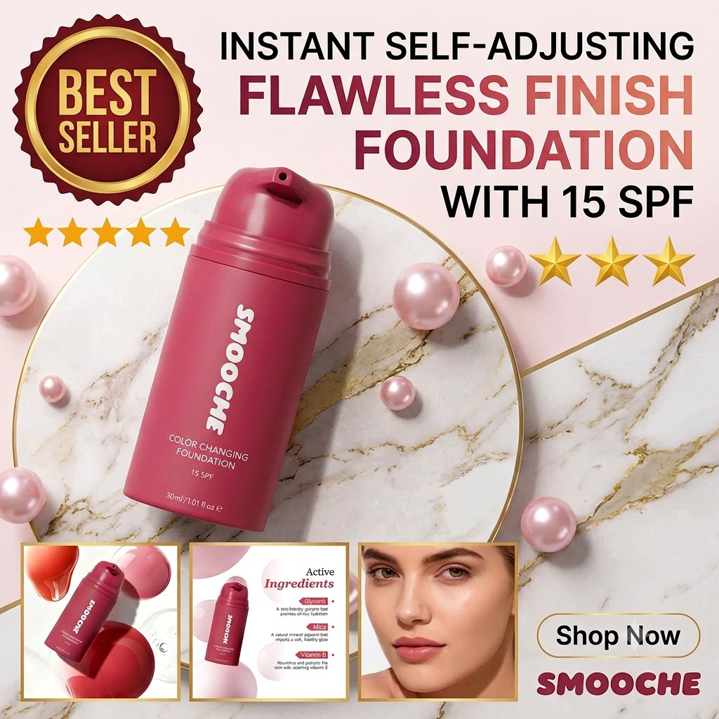 Smooche Korean Color Changing Foundation for All Skin Types Flawless Coverage-US
