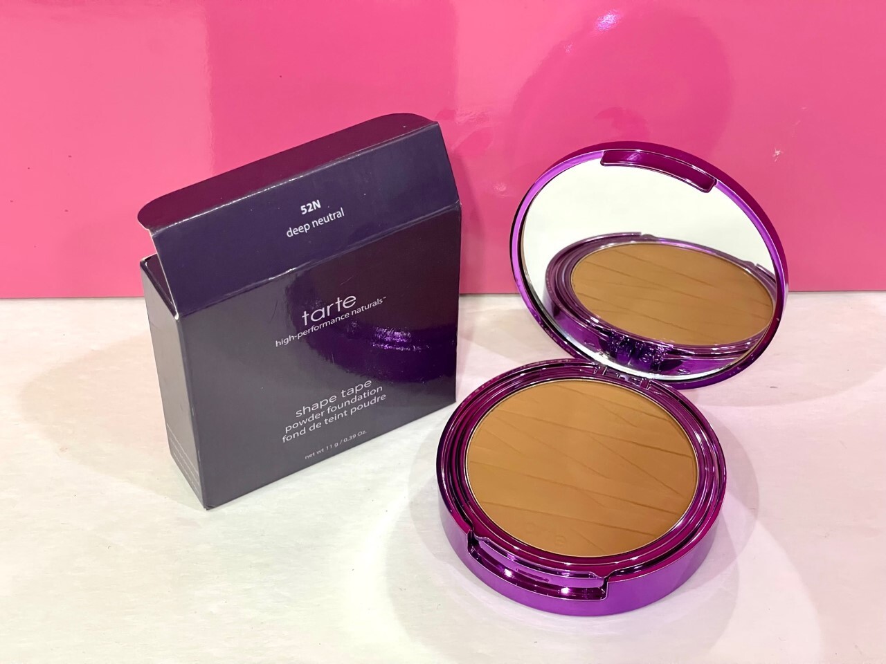 Tarte Shape Tape Powder Foundation 0.39 oz./ 11 g. New Boxed – 52N Deep Neutral