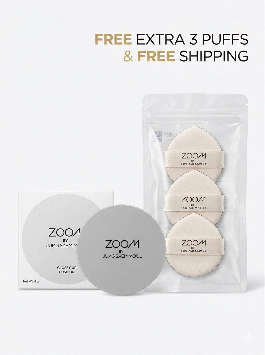 Jung Saem Mool Cushion Glossy Finish + 3 Puffs Set Korean Makeup Foundation SPF
