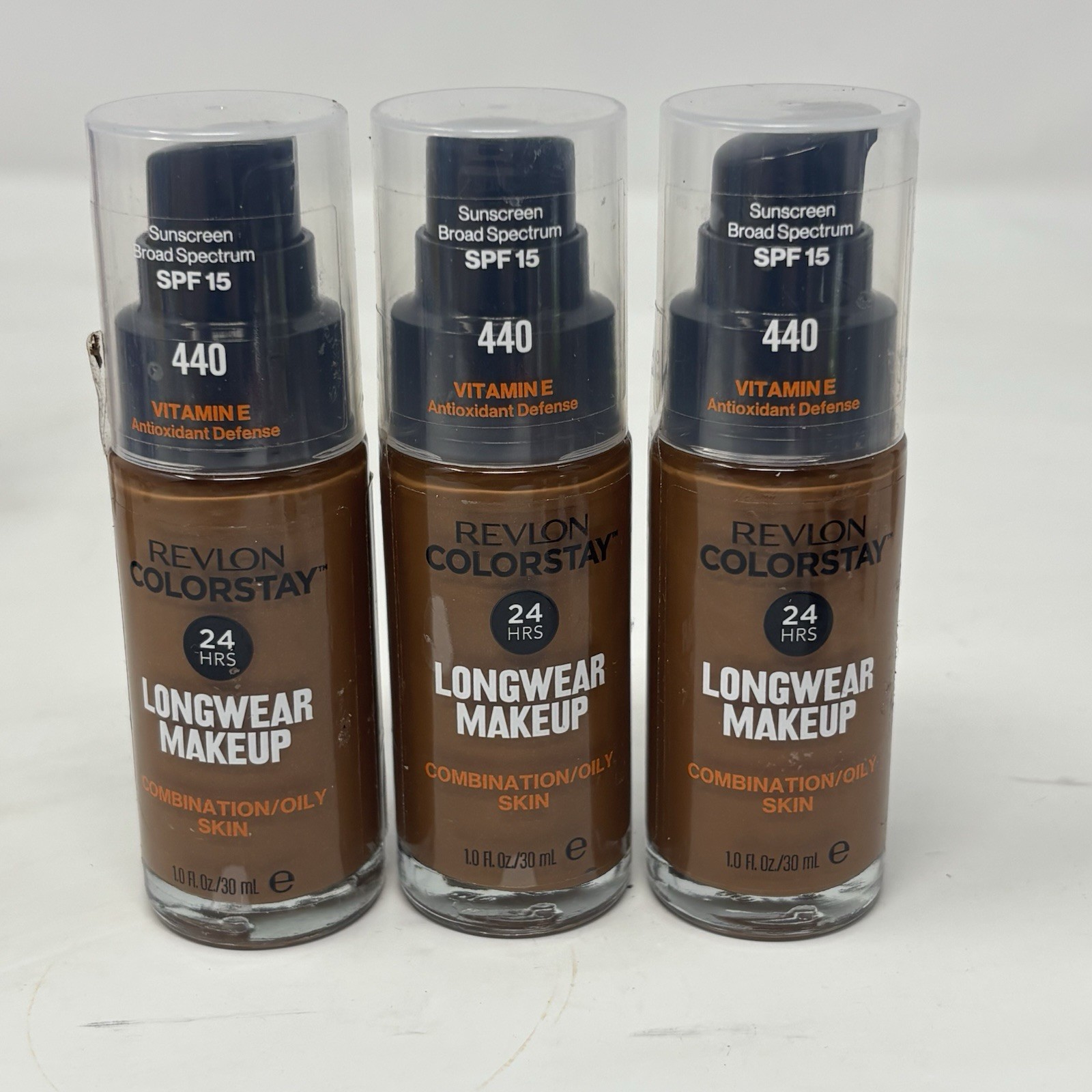 X3 440 MAHOGANY ~ REVLON Colorstay LONGWEAR Makeup Foundation ~Sealed x3 Bottles