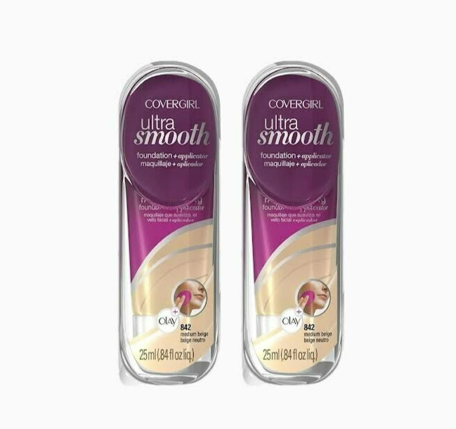 CoverGirl Ultra Smooth Foundation, 842 Medium Beige – 2 PACK