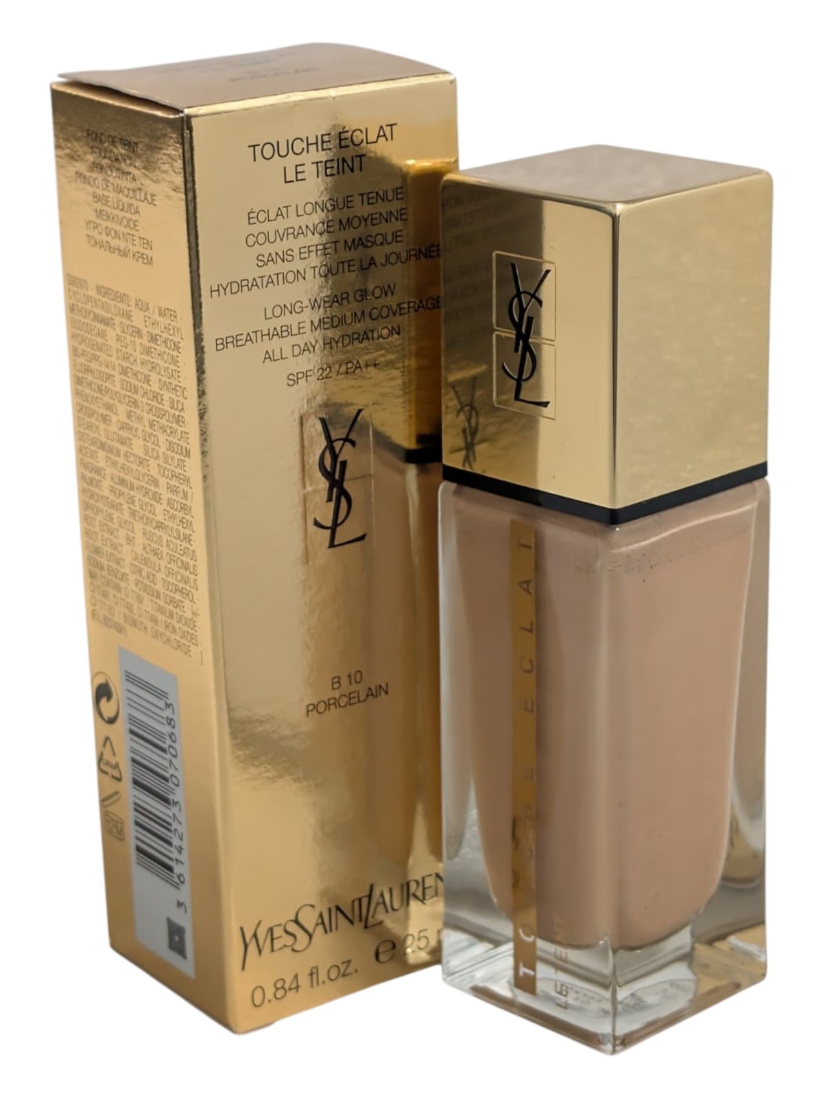 Yves Saint Laurent Touche Eclat Le Teint B10 Porcelain Foundation 0.84 oz/25ml