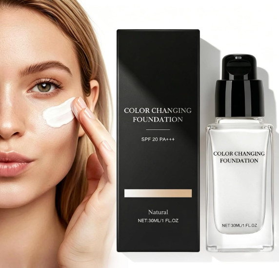 Color Changing Liquid Foundation Hydrating Buildable Coverage Natural Finish 30m