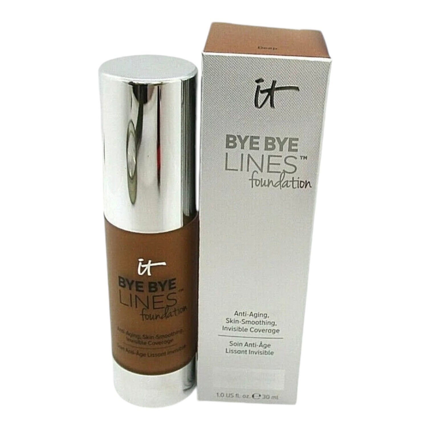 IT cosmetics Bye Bye Lines Foundation Anti-Aging Skin Smoothing ~ Deep ~ 1 oz