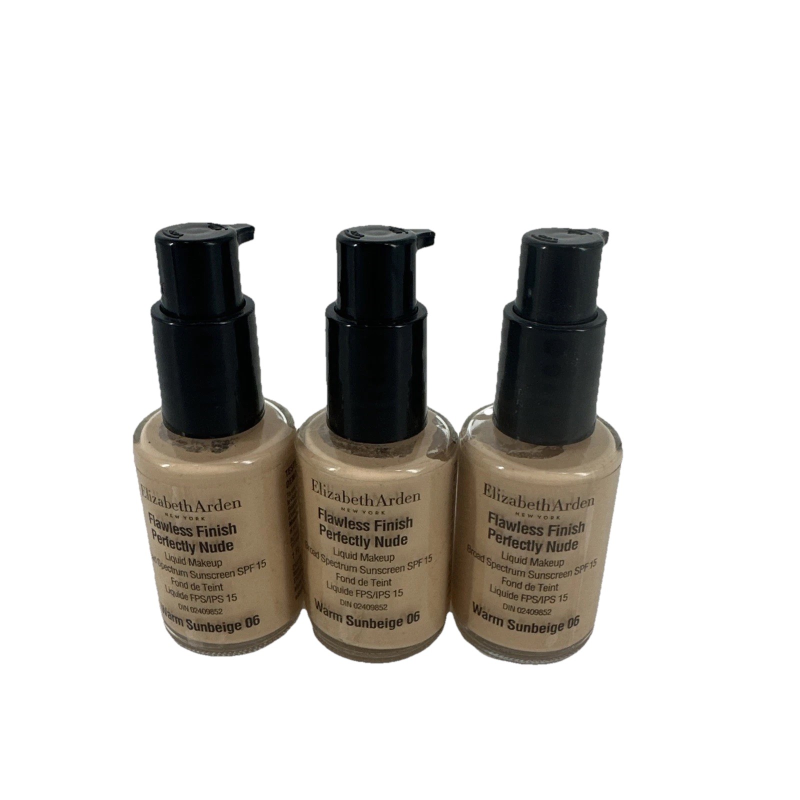3 PACK Elizabeth Arden Flawless Finish Perfectly Nude SPF 15 Warm Sunbeige 06 x3