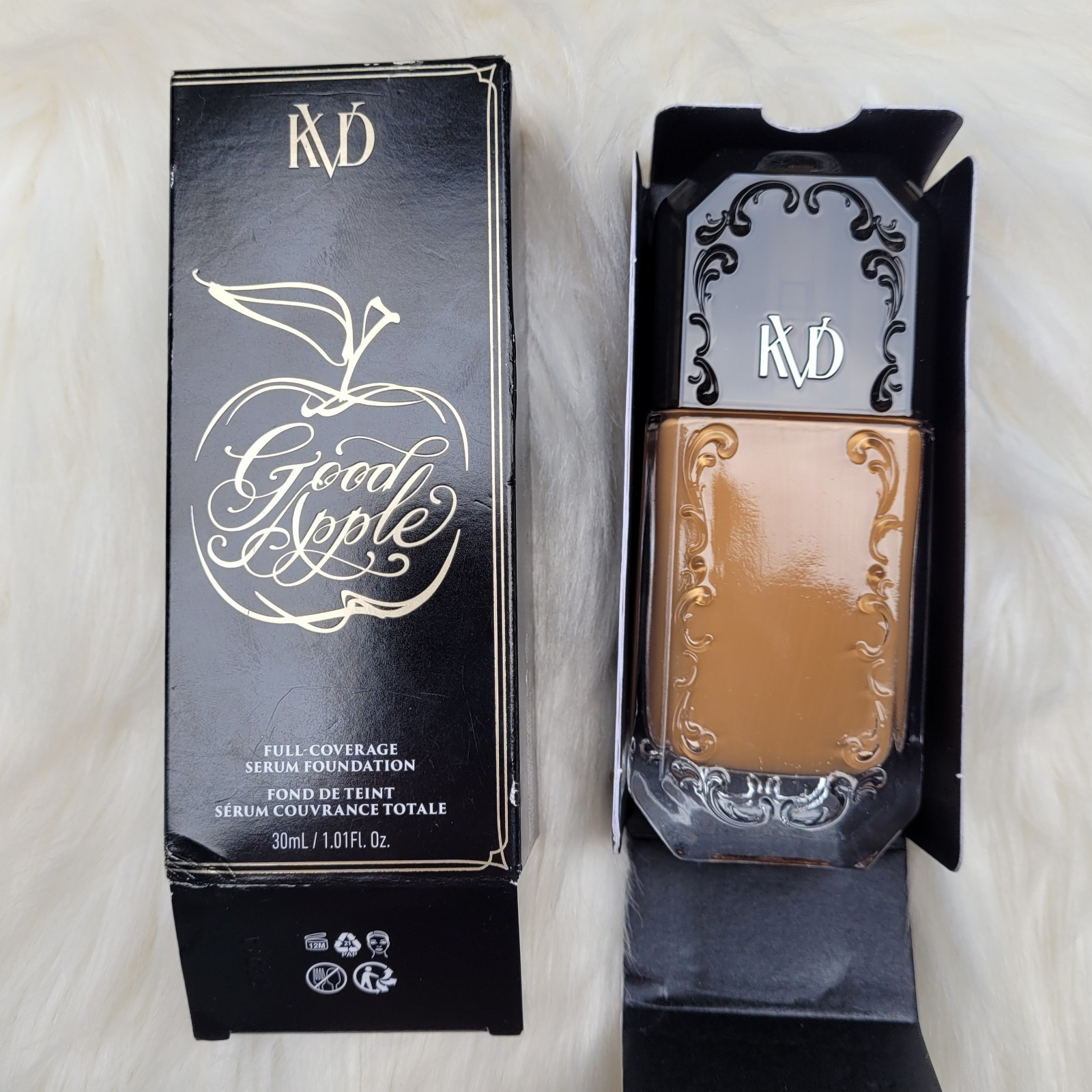 KVD Kat Von D Good Apple Full-Coverage Serum Foundation 074 TAN Cruelty Free