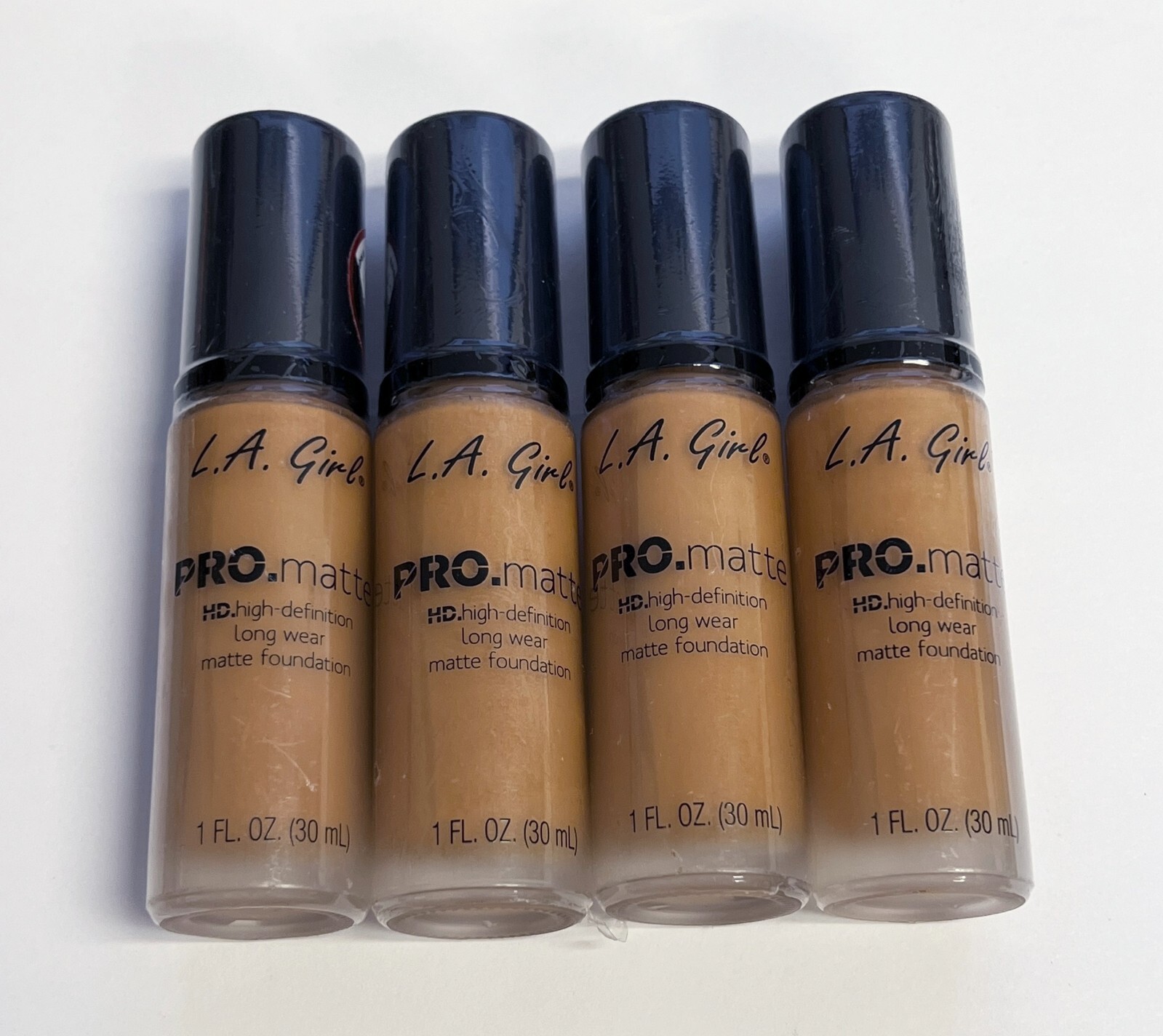 4 LA Girl Pro Matte High Definition Foundation GOLDEN BRONZE 1 oz each SEALED