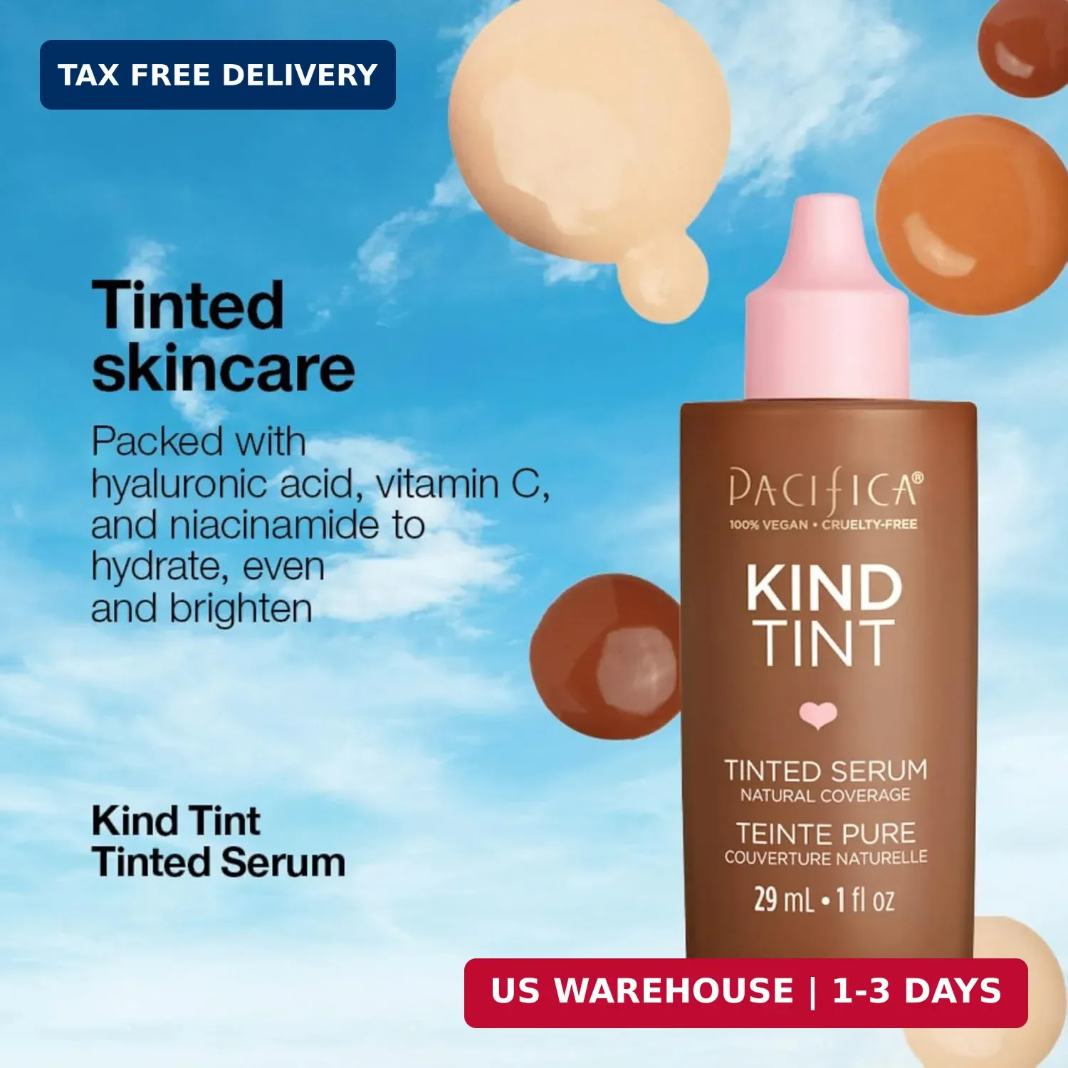 Pacifica Tinted Moisturizer – Kind Tint Serum, Lightweight Hydrating Foundation