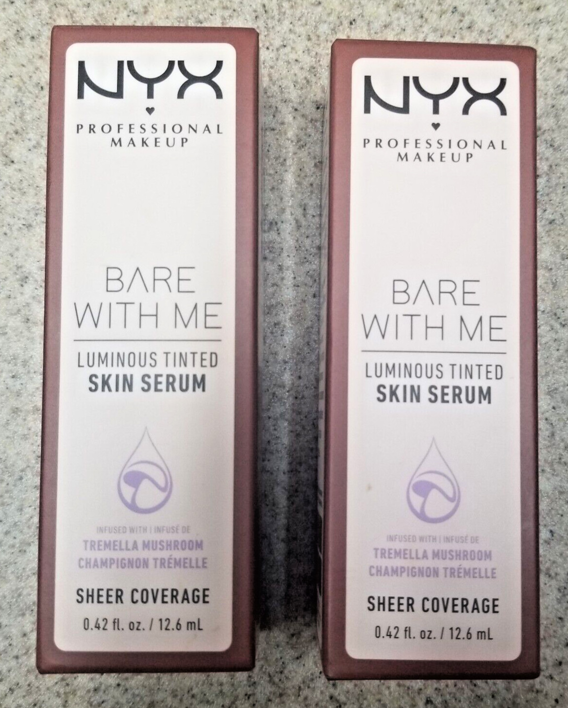Lot of 2 NYX Bare With Me Luminous Tinted Skin Serum Universal Deep BWMLSS05