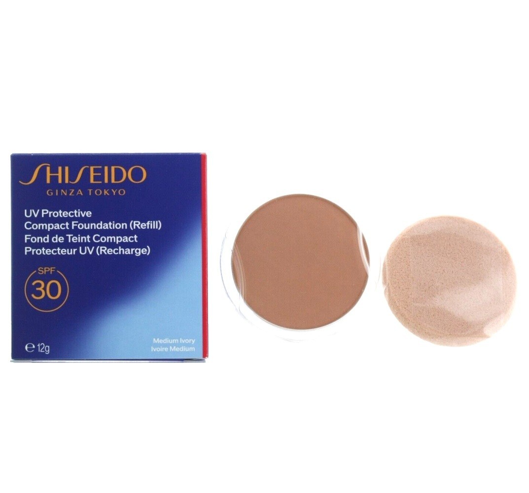 SHISEIDO UV PROTECTIVE COMPACT FOUNDATION (REFILL) SPF30 #MEDIUM IVORY NEW