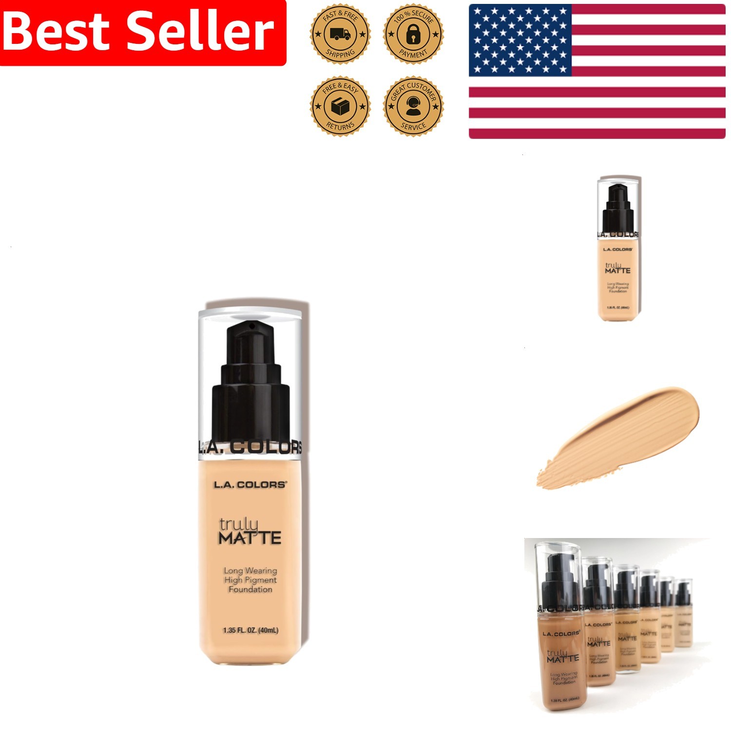 Truly Matte Foundation Liquid Porcelain Adult Long-Lasting Blendable Coverage